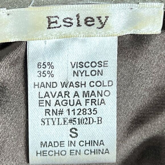 Cocktail Dress by Esley Silky Flowy Gathered Party Wedding Cocktail Pewter Sz S - Picture 9 of 10